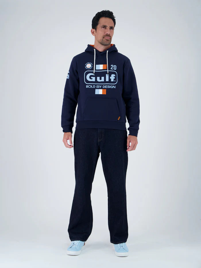 Hoodie pocket Bold Ecru GULF Navy