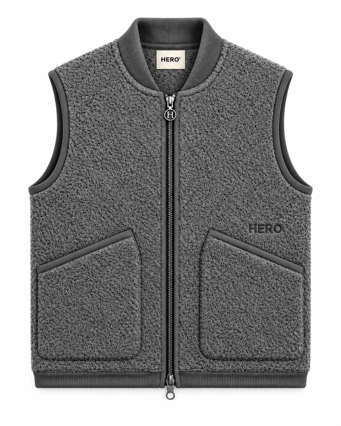 Veste sans manches Arthur Hero Seven Grey Melange en laine bouillie vue de face