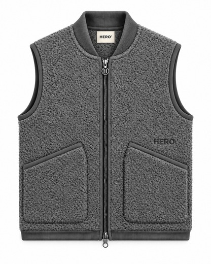 Veste sans manches Arthur Hero Seven Grey Melange en laine bouillie vue de face