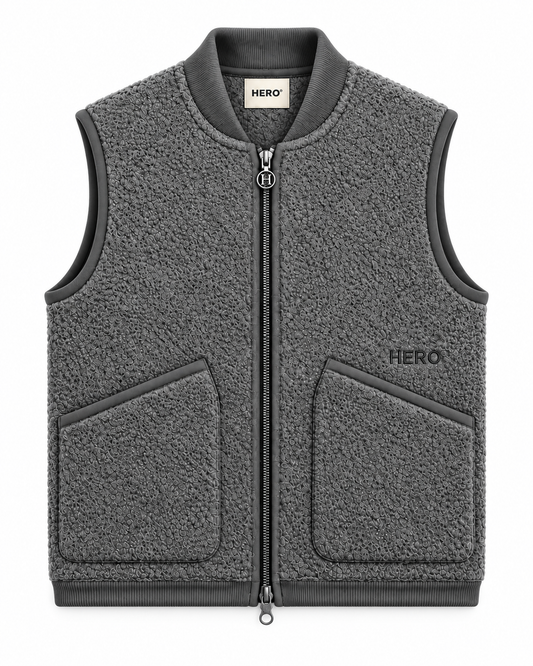 Veste sans manches Arthur Hero Seven Grey Melange en laine bouillie vue de face