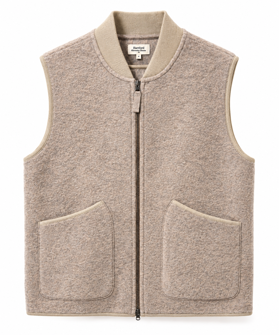 Gilet Homme en Laine Bouillie Beige – Hartford