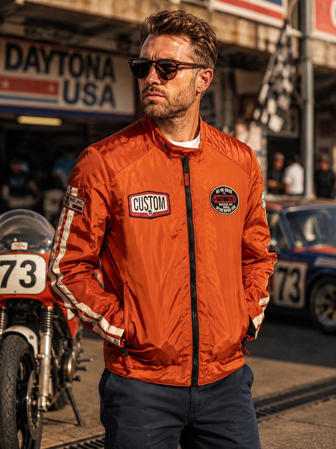 Veste Gilmer Racing Nylon – Orange