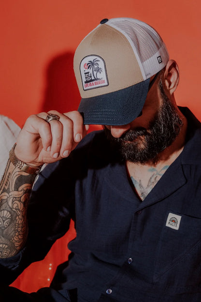 Casquette Life beige KULTE