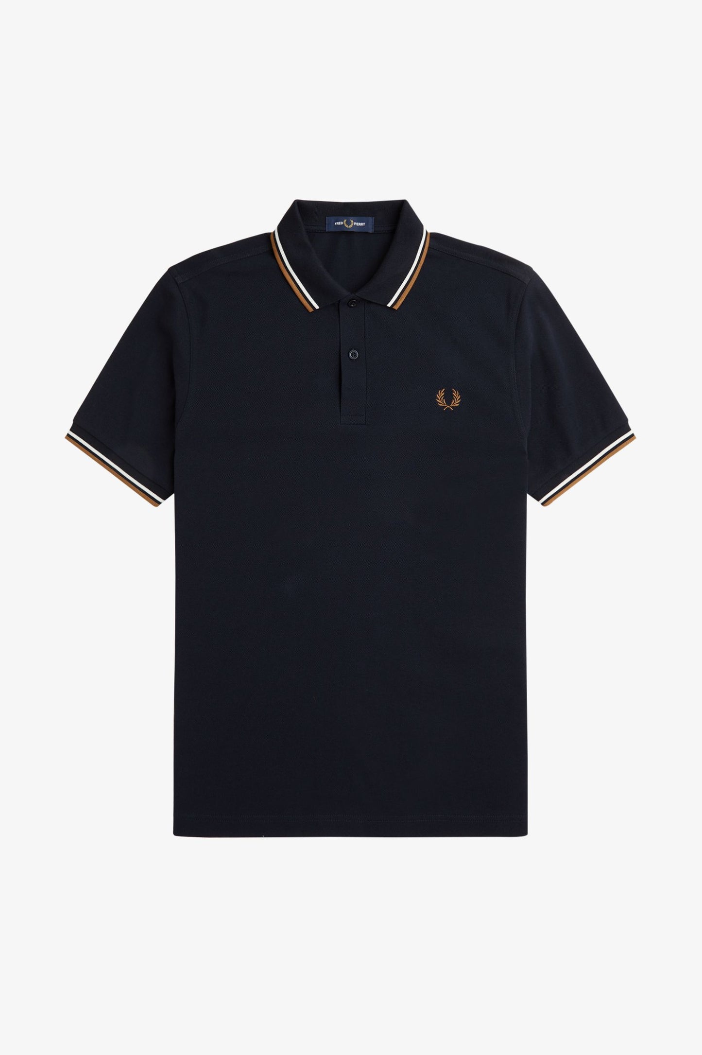 Polo brodé Fred Perry marine col rayé