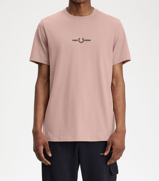 Tee shirt brodé logo Fred Perry rose