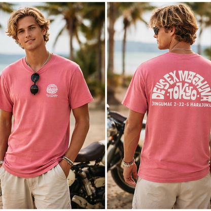 Tee shirt Tokyo Address tee Deus ex Machina red melon