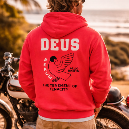 Sweat Hoodie Buck Up Zip Deus ex Machina Melon red