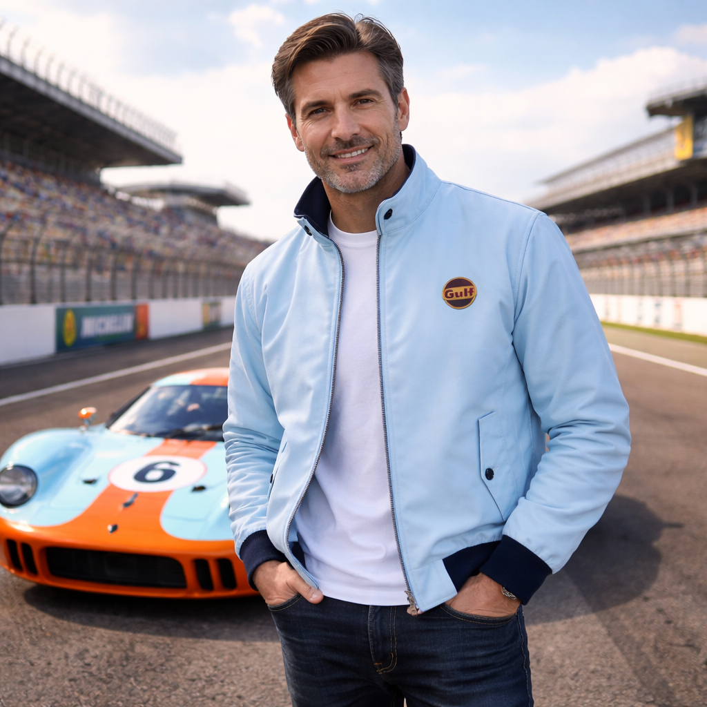 Veste Gulf classic racing bleu ciel