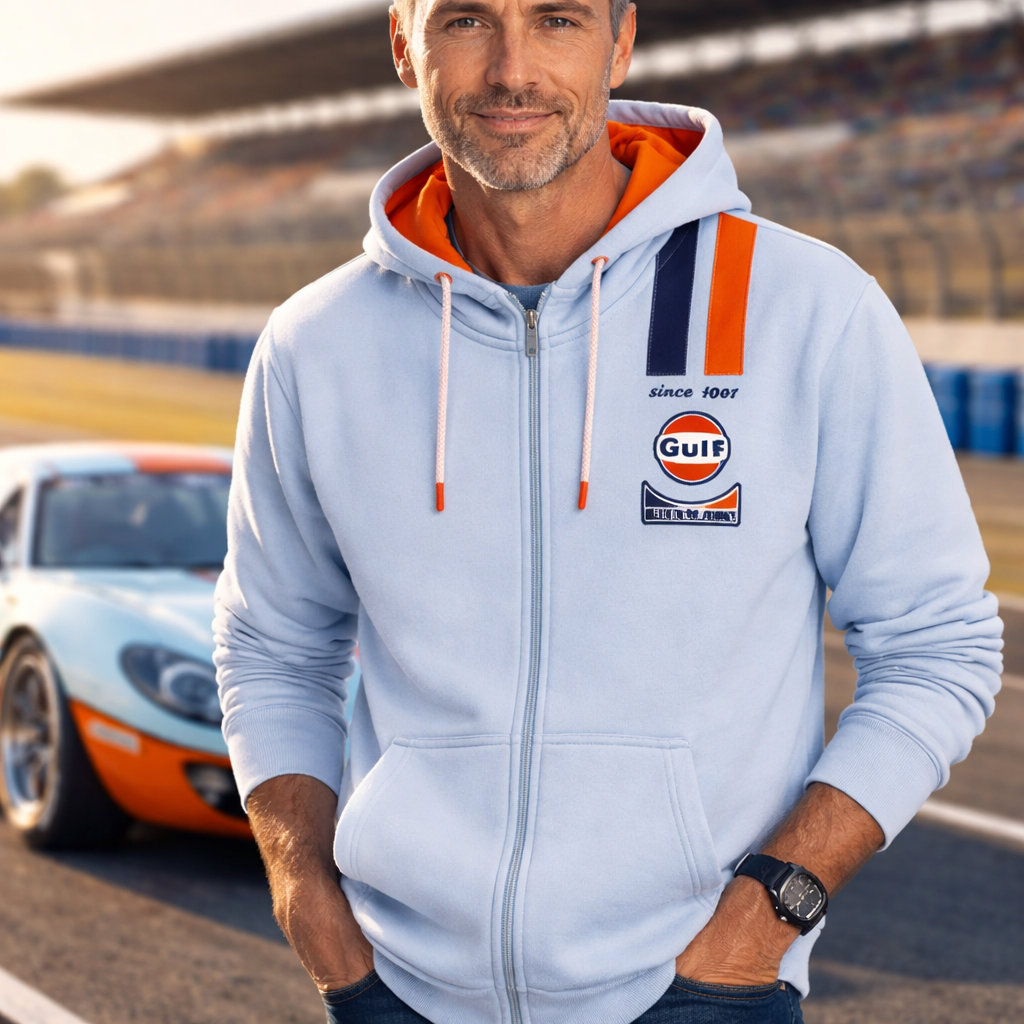 Hoodie FULL ZIP Legend bleu ciel GULF