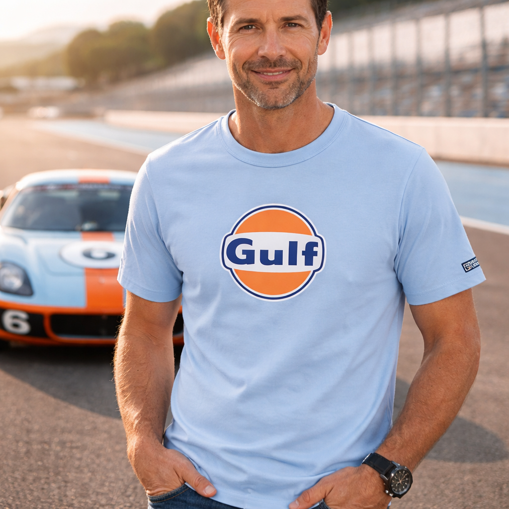 Tee Shirt logo bleu ciel GULF