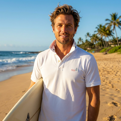 Polo Front Surfeur BOB THE COMPAGNY Blanc