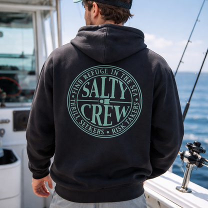 sweat hoddie global zip fleece Salty Crew black
