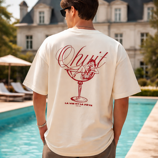 T-shirt Happy Hours Qhuit Off White