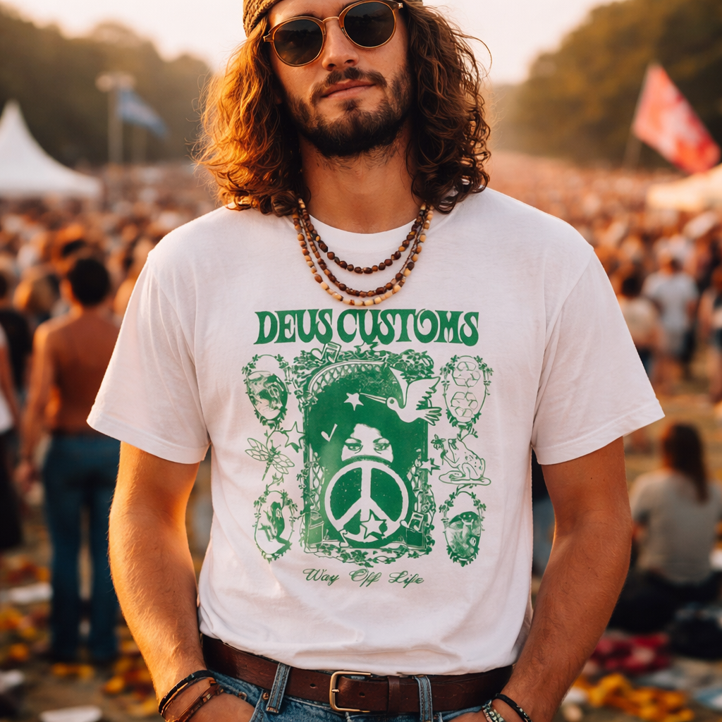Tee shirt Mother-earth tee Deus ex Machina blanc