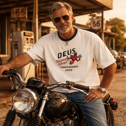 Tee shirt Dogleg tee Deus ex Machina blanc