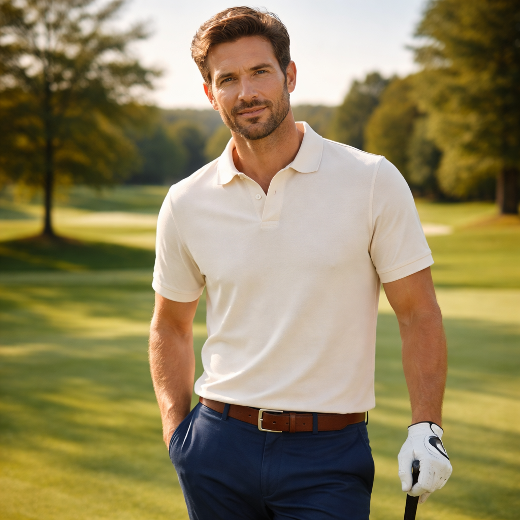 Polo Maille Sports d'époque beige