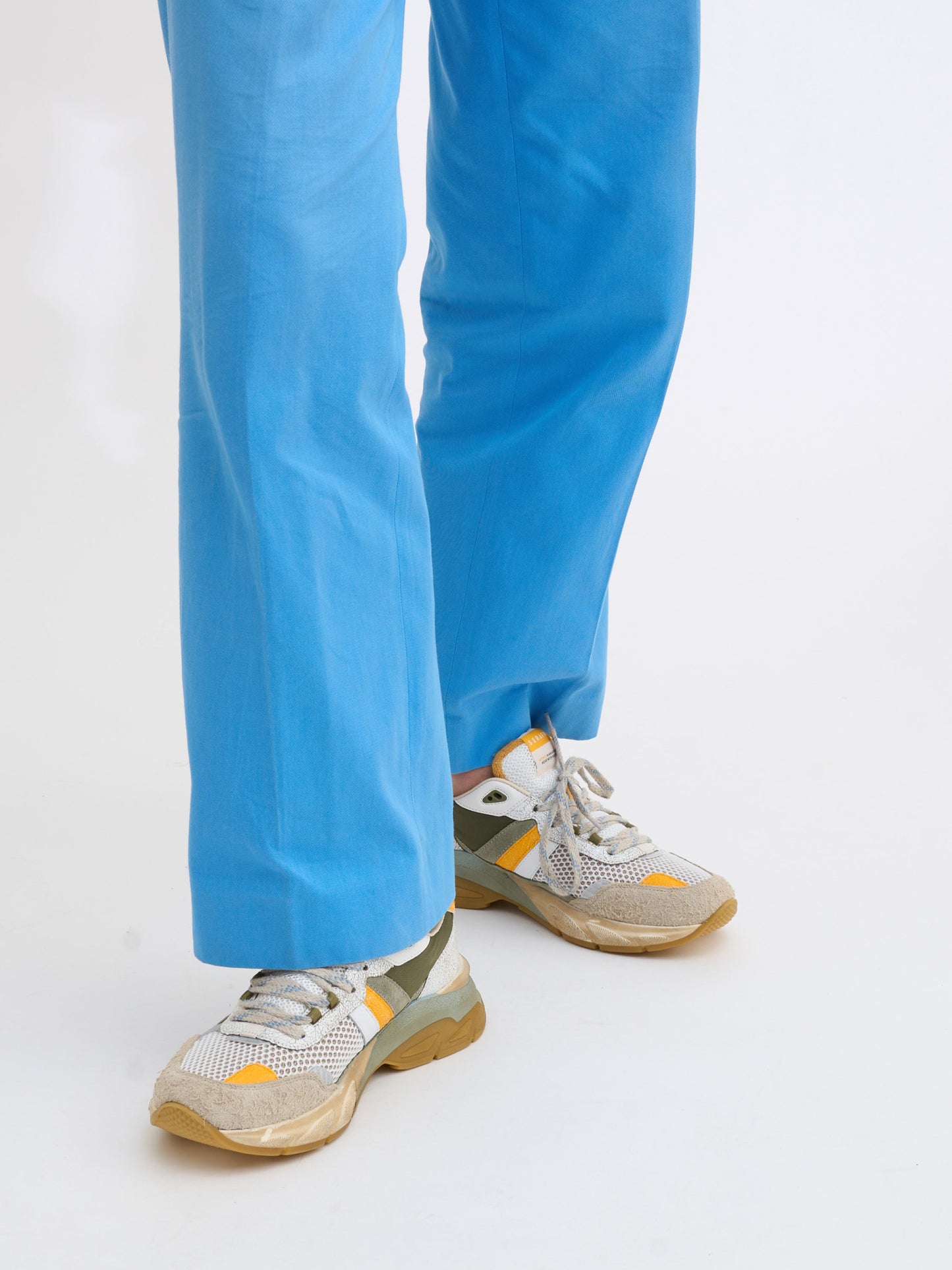 Basket ROYALE - WHITE KAKI ORANGE Serafini