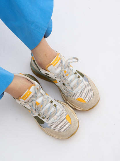 Basket ROYALE - WHITE KAKI ORANGE Serafini