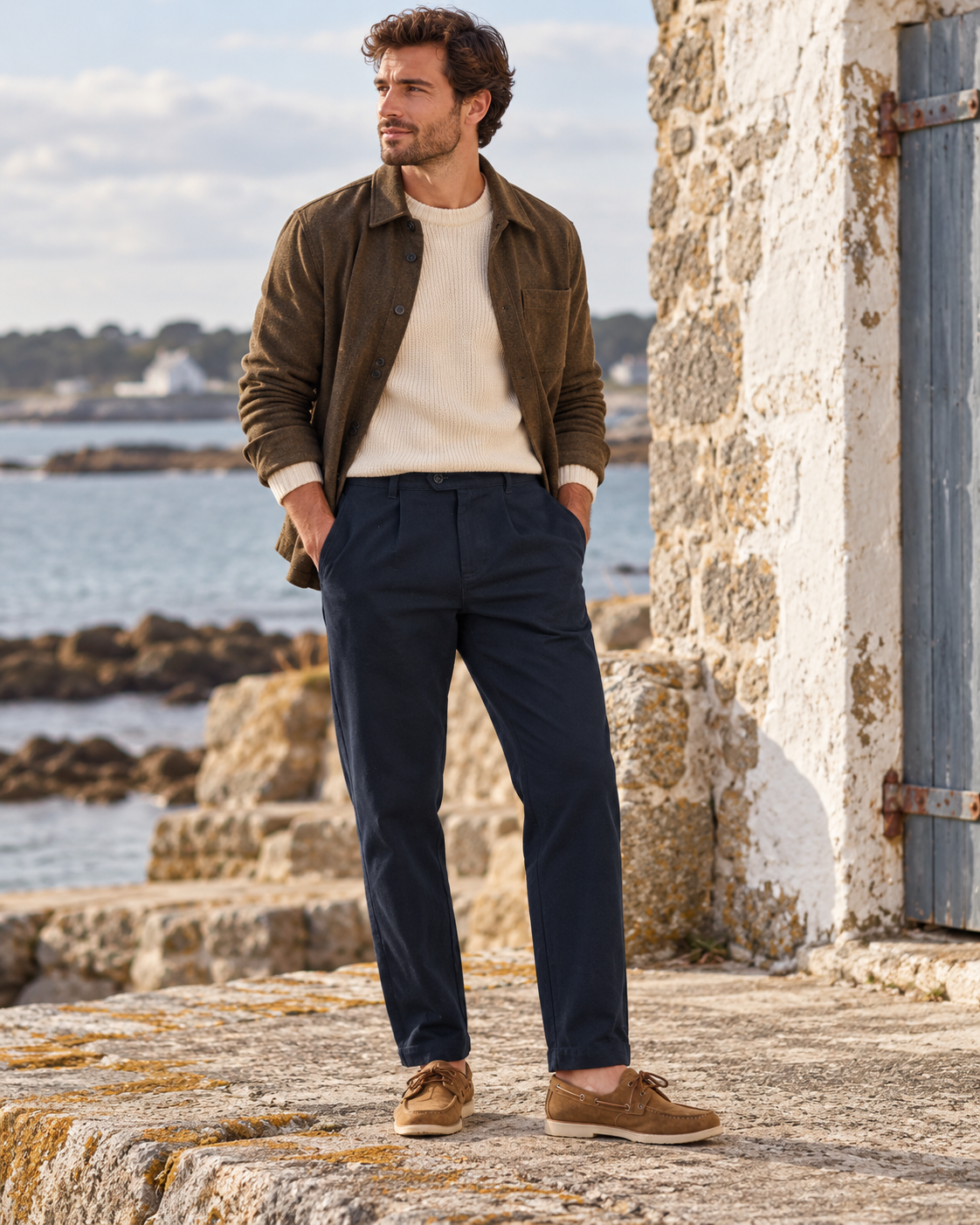 Pantalon KYOTO Hero Seven Dark Navy porté homme style élégance côtière automnale