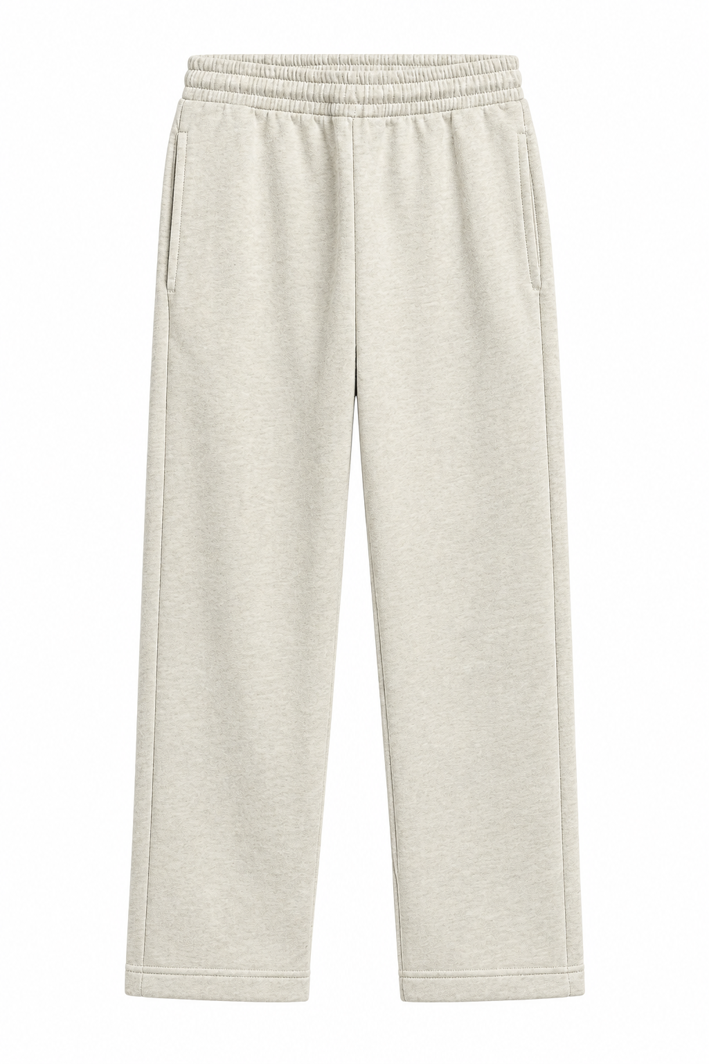 Pantalon jogging Iconic Straight Sweet Pants écru chiné, coupe droite, vue de face