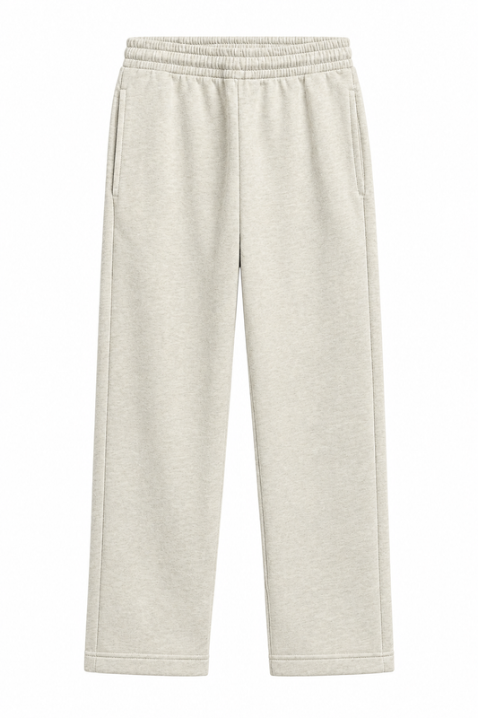 Pantalon jogging Iconic Straight Sweet Pants écru chiné, coupe droite, vue de face