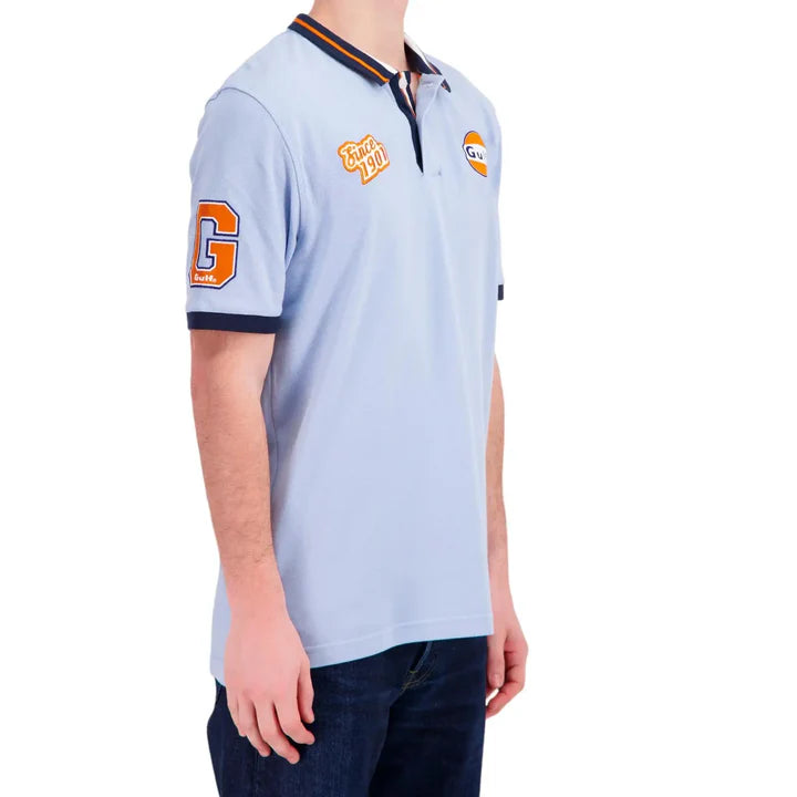 Polo Gulf Varsity manches courtes bleu ciel