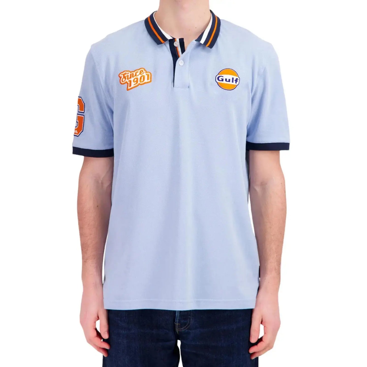 Polo Gulf Varsity manches courtes bleu ciel