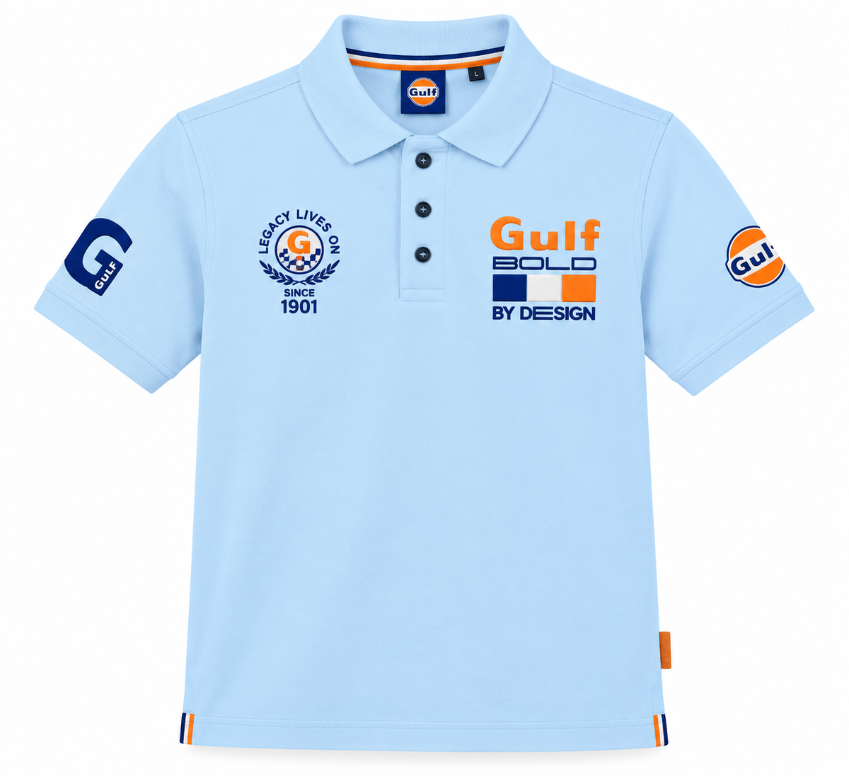 Polo Bold 1901 Gulf bleu ciel édition 125 ans, vue de face