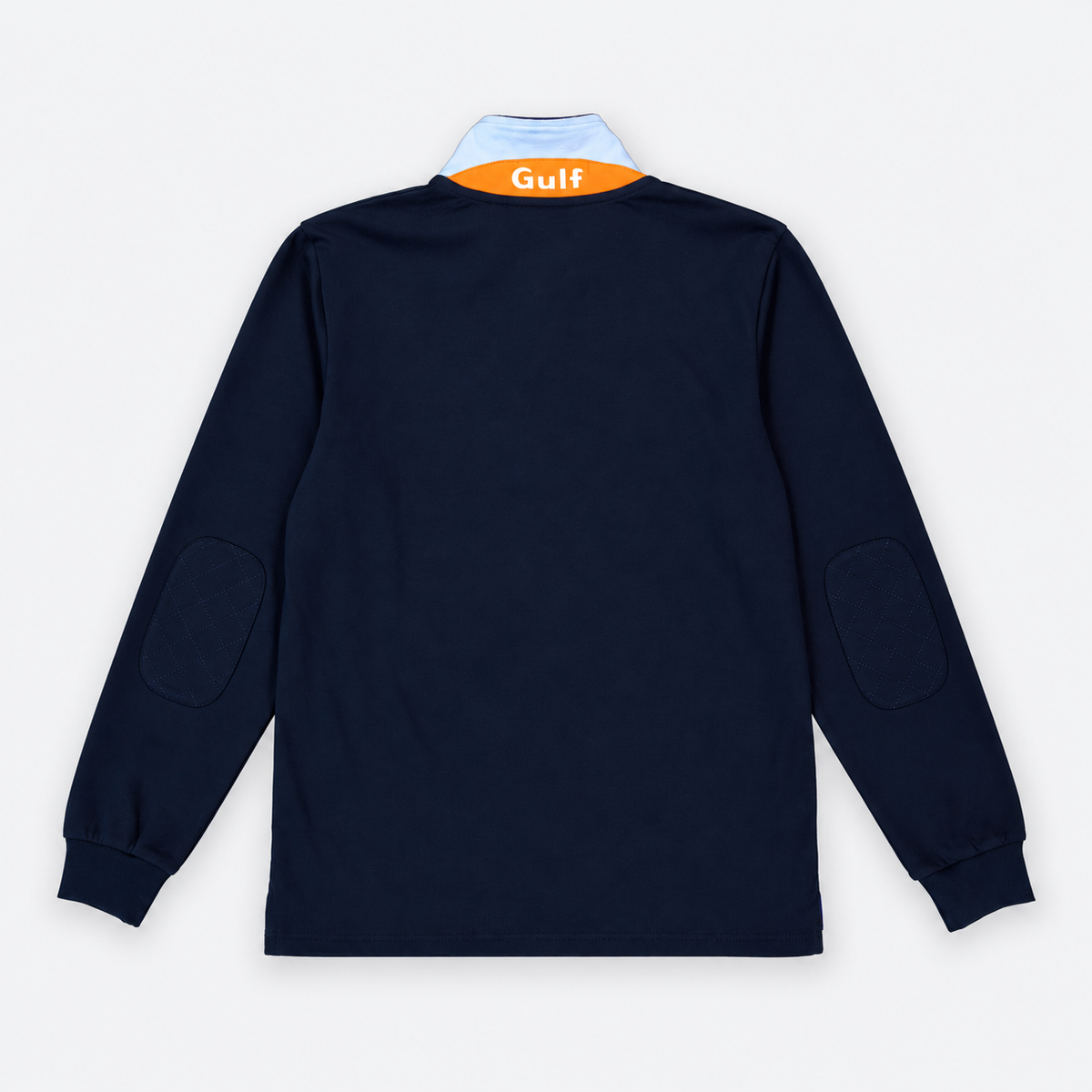 Polo manches longues Gulf bleu marine vue de dos avec broderie au col
Polo plié :
