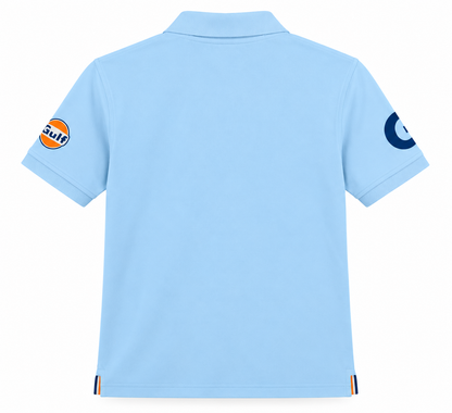 Polo Bold 1901 Gulf bleu ciel, vue arrière sur fond blanc