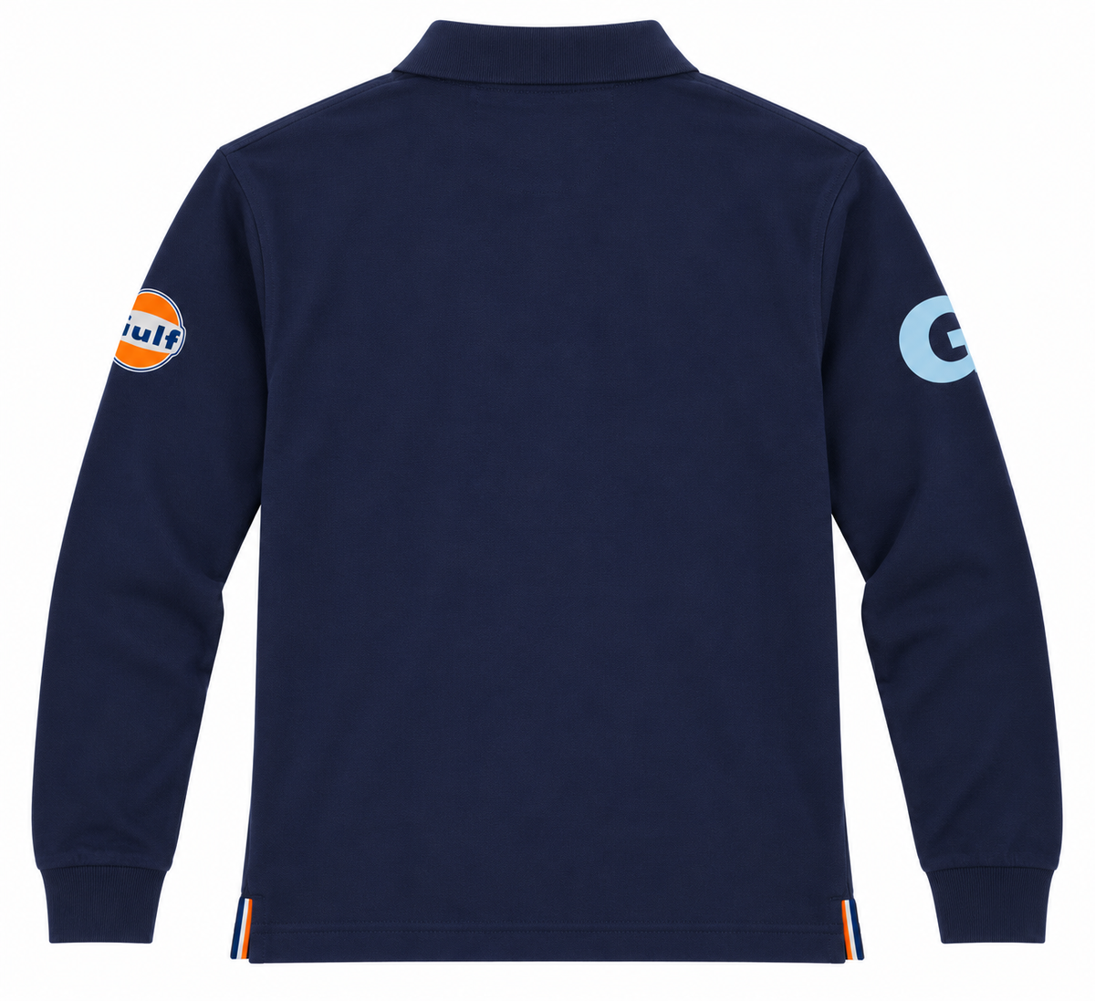 Vue de dos du polo Gulf Bold 1901 manches longues bleu marine