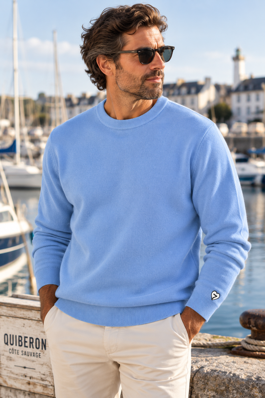 Pull ANDER bleu ciel – Hero Seven | Mérinos & Cachemire
