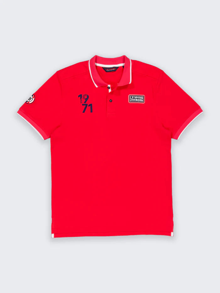 Polo retro washed red Steve MCQUEEN x Le Mans
