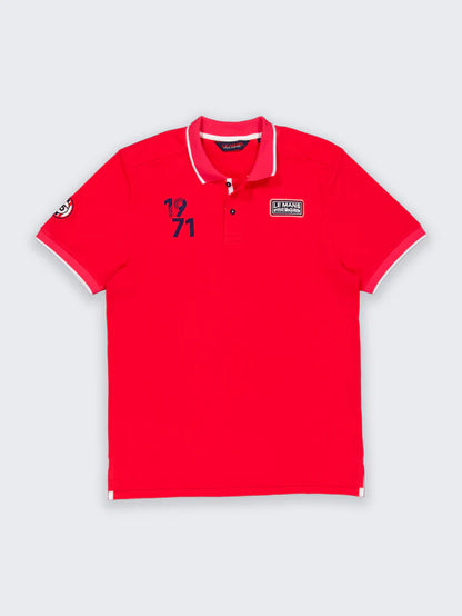 Polo retro washed red Steve MCQUEEN x Le Mans