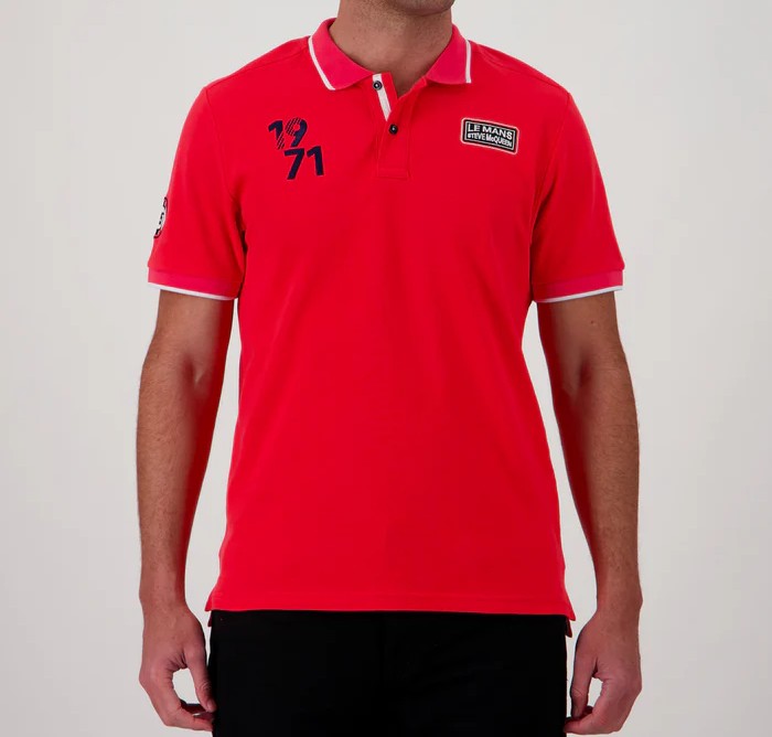Polo retro washed red Steve MCQUEEN x Le Mans