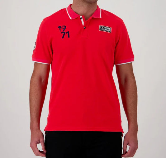 Polo retro washed red Steve MCQUEEN x Le Mans