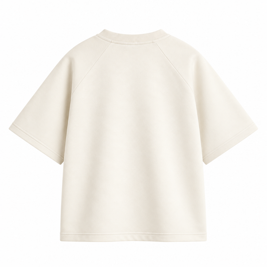 Sweat Crew Sweet Pants Off White en molleton lavé 100 % coton, coupe droite manches courtes, vue de dos