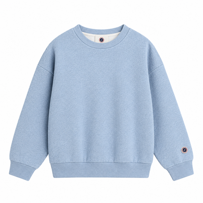 Sweat Iconic Crew 26 Sweet Pants bleu de face en molleton gratté