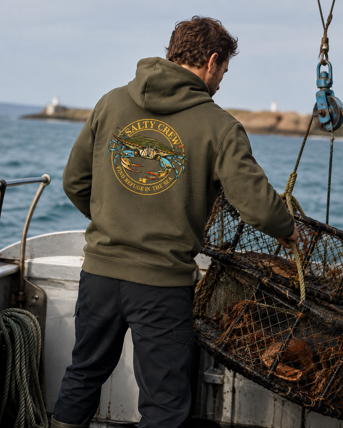 Sweat à capuche Salty Crew Jimmy Fleece – Dusty Olive