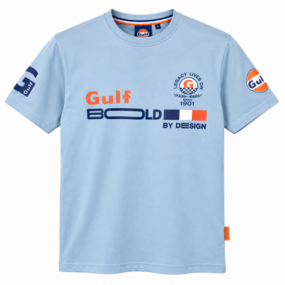 T-shirt Gulf Bold 1901 bleu ciel capsule 125 ans vue de face