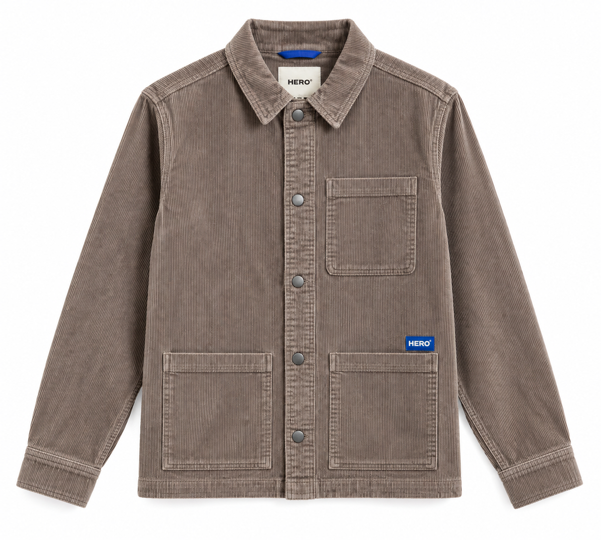 Veste ADRIEL Hero Seven en velours côtelé taupe homme vue de face