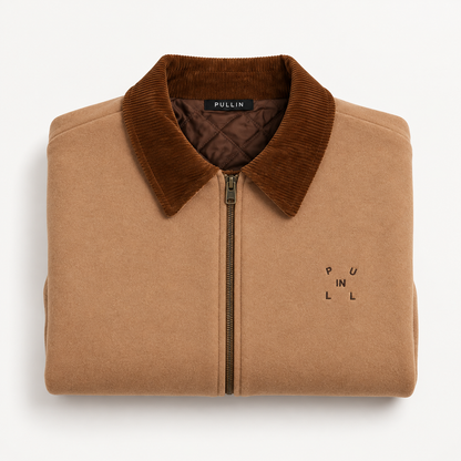 Veste Pullin Shelby Brownie beige pliée avec col velours et logo brodé