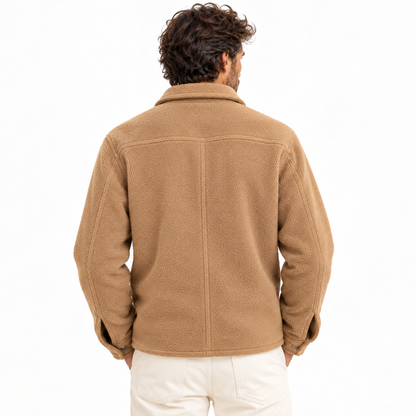 Homme de dos portant la veste PULLIN BLIND SAND beige