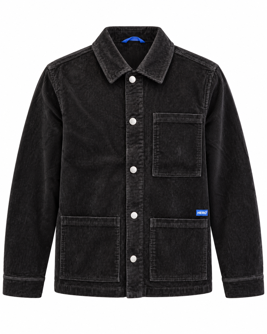 Veste ADRIEL Hero Seven en velours côtelé noir homme vue de face