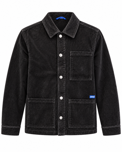 Veste ADRIEL Hero Seven en velours côtelé noir homme vue de face