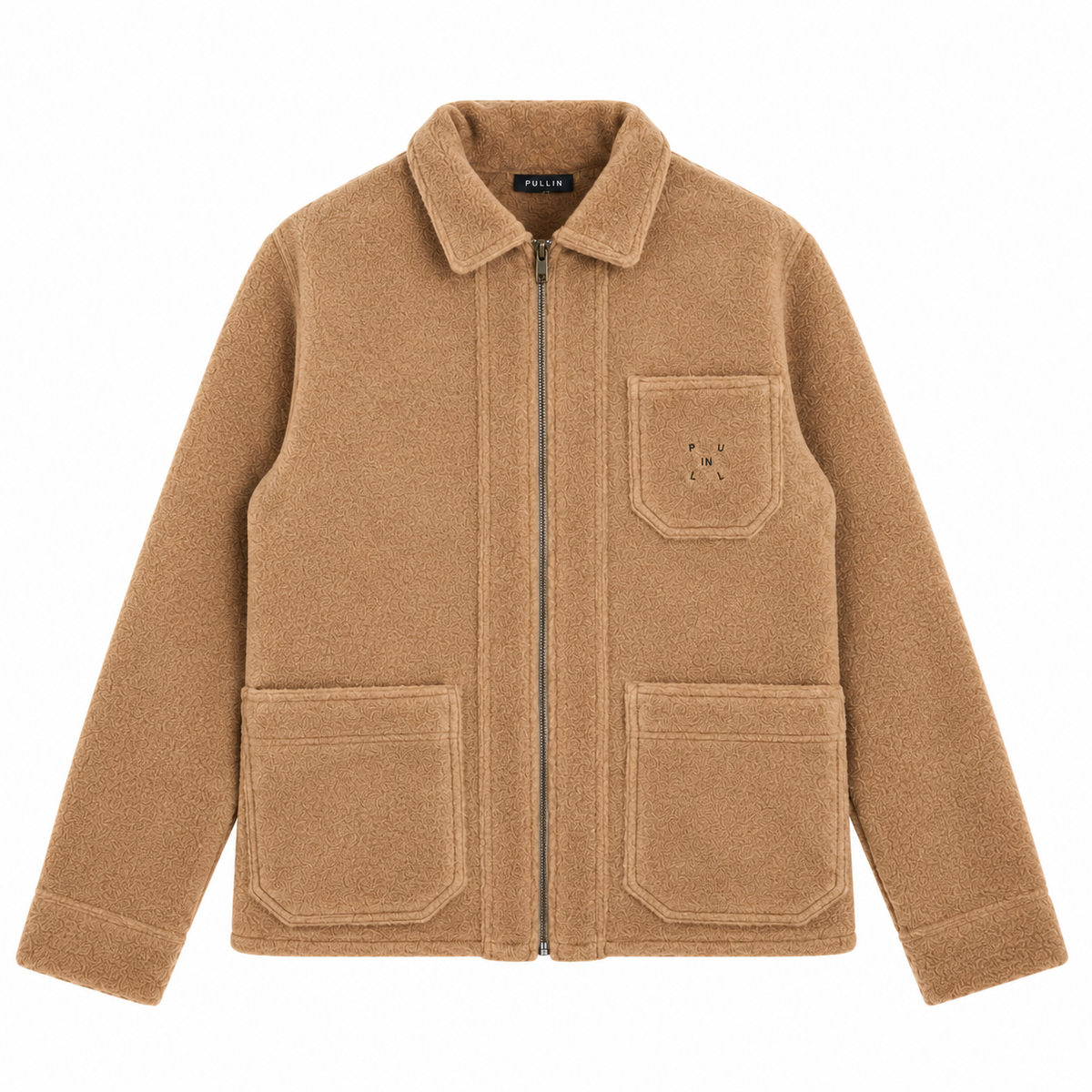 Veste PULLIN BLIND SAND beige camel vue de face sur fond blanc