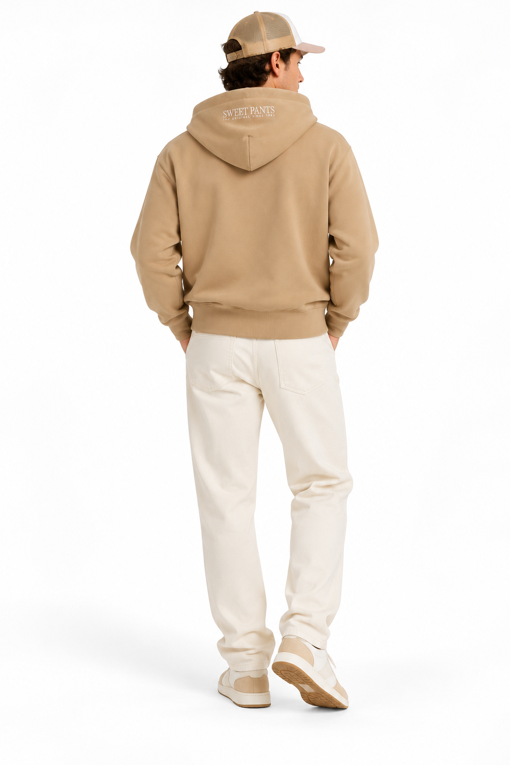 Sweet Pants – Sweat zippé à capuche Iconic Zip Up White Pepper