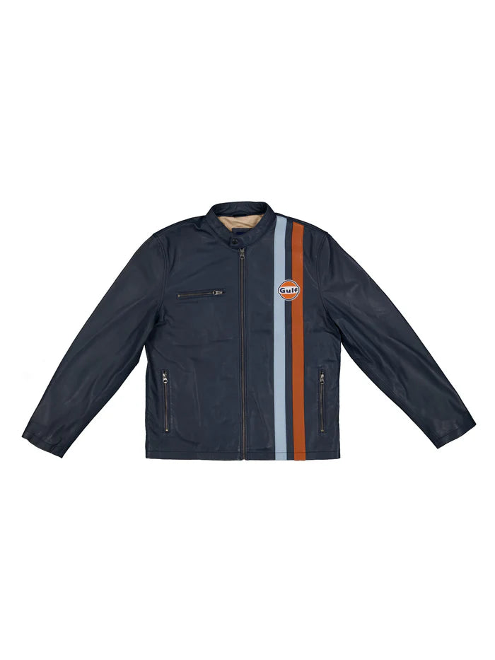 Veste Cuir Gulf Roadmaster bleu