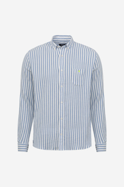 Chemise en gaze de coton Gili's rayé blanc / bleu