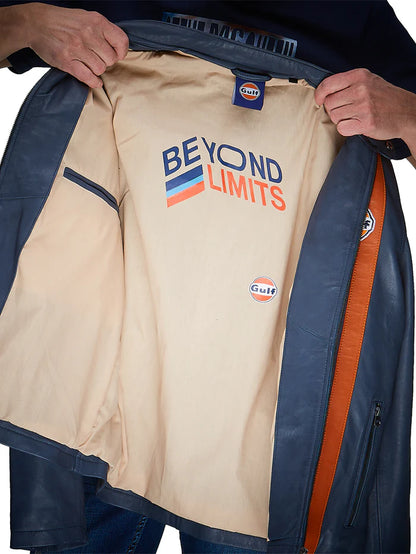 Veste Cuir Gulf Roadmaster bleu